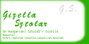 gizella sztolar business card